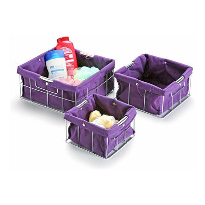 Set of Stackable Organising Boxes Versa 3 Pieces (26 x 12 x 26 cm)