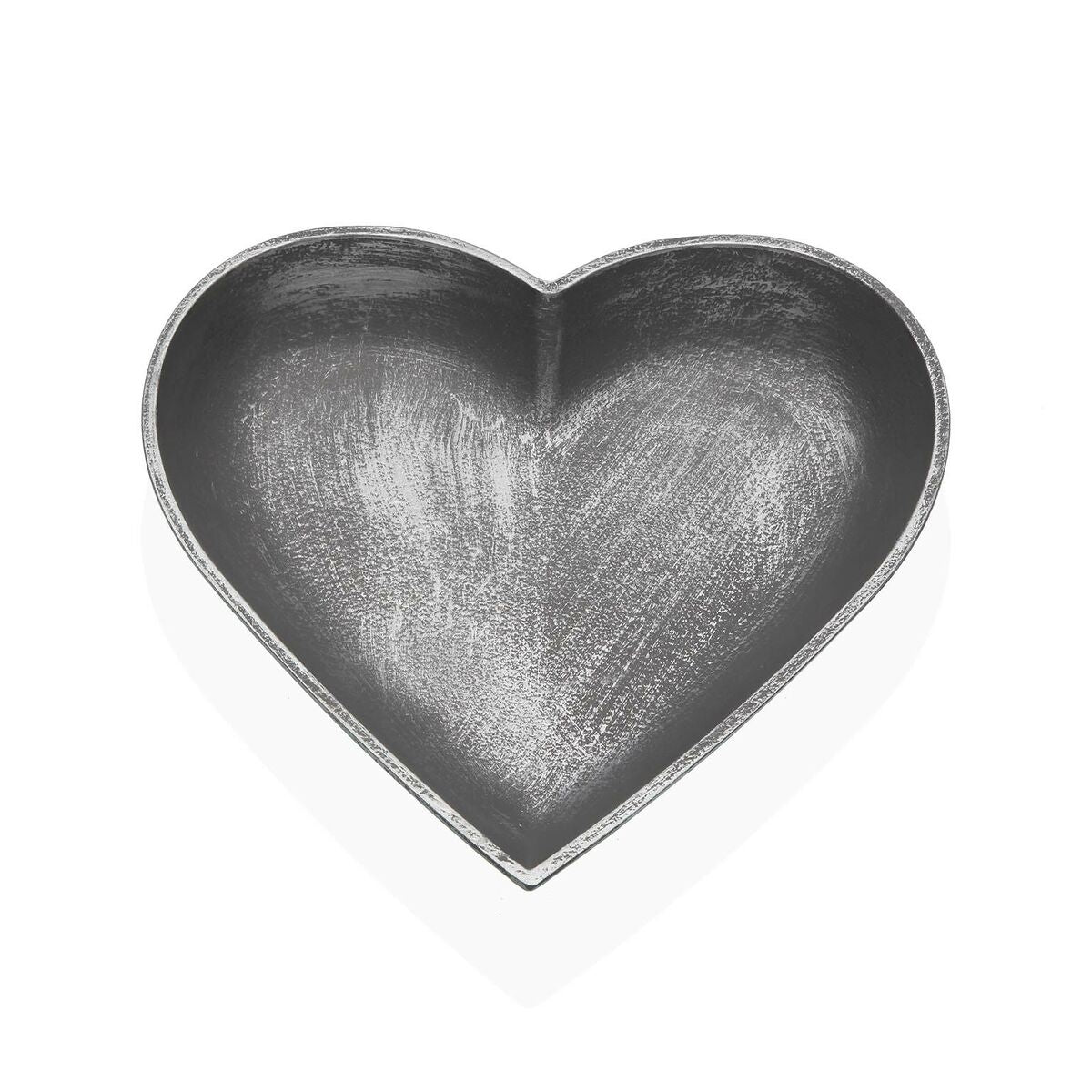 Decorative Figure Versa Silver Heart 25 x 25 x 3,5 cm