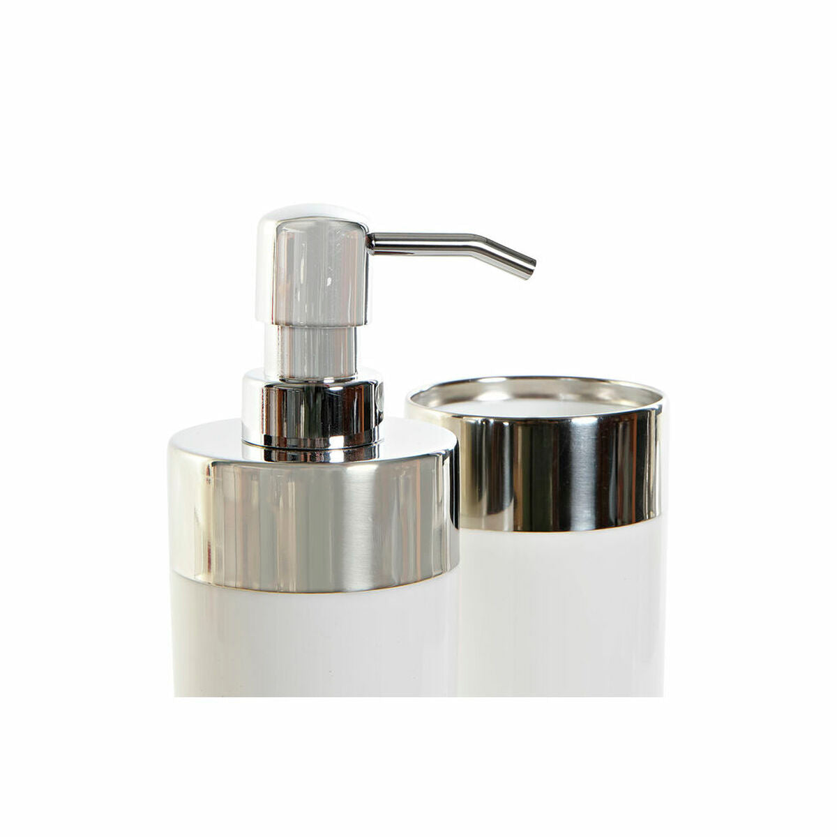Bath Set DKD Home Decor White Silver Aluminium polystyrene 6,6 x 6,6 x 16,2 cm