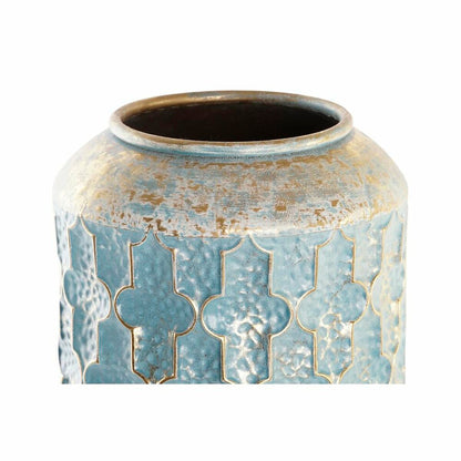 Vase DKD Home Decor Worn-out Blue Metal Arab (25 x 25 x 66 cm)