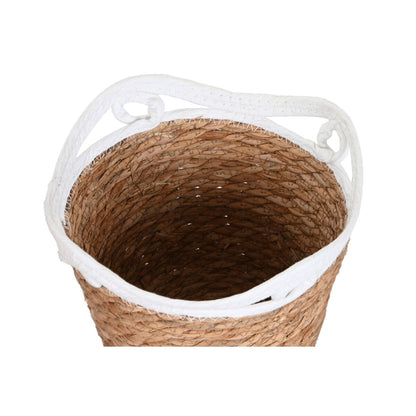 Set of Baskets Home ESPRIT White Grey Natural Seagrass Boho 29 x 29 x 32 cm (2 Units)