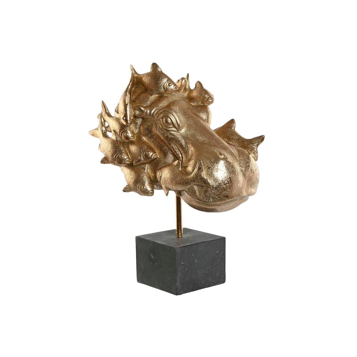 Decorative Figure Home ESPRIT Black Golden Hippopotamus 33 x 21,5 x 45 cm