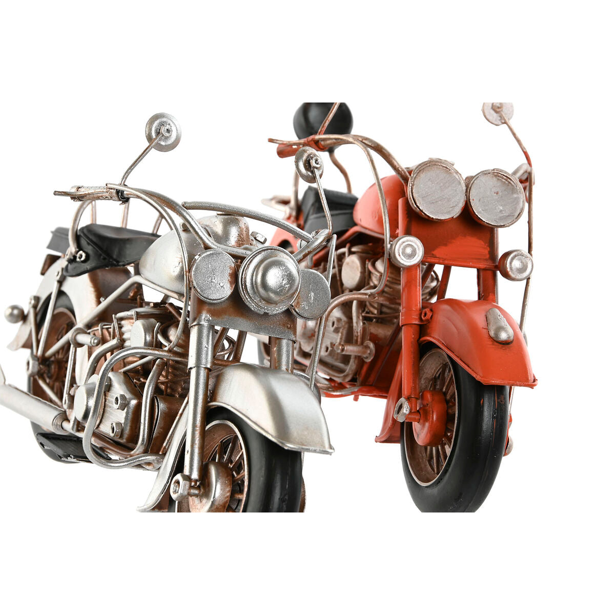 Decorative Figure Home ESPRIT Motorbike Grey Orange Vintage 27 x 11 x 15 cm (2 Units)