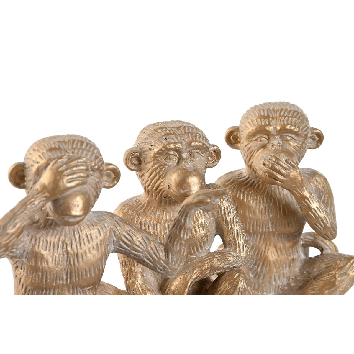 Decorative Figure Home ESPRIT Golden Monkey Tropical 14 x 10 x 14 cm (3 Units)