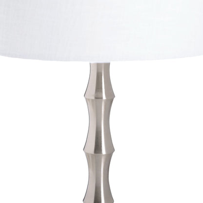 Desk lamp White Silver Linen Metal Iron 60 W 220 V 25 x 25 x 50 cm