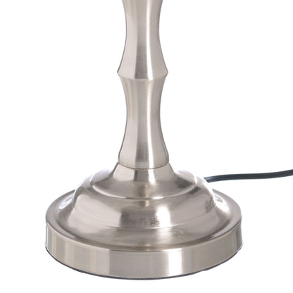 Desk lamp White Silver Linen Metal Iron 60 W 220 V 25 x 25 x 50 cm