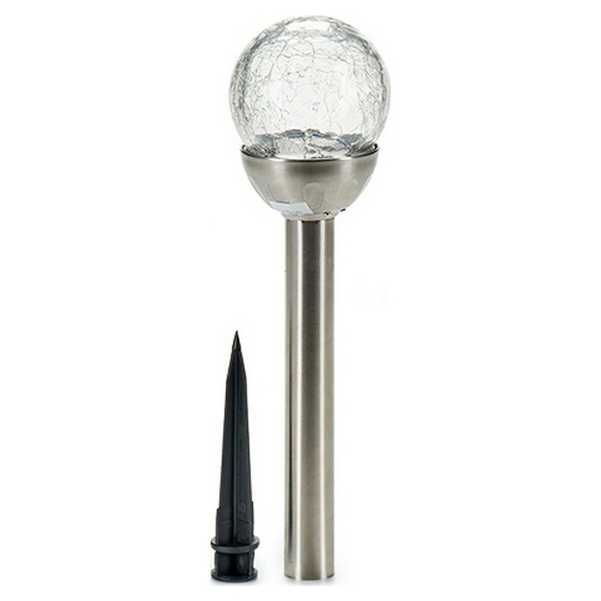 Bulb-shaped Lamp Silver Metal Crystal Plastic (7,5 x 38 x 7,5 cm)