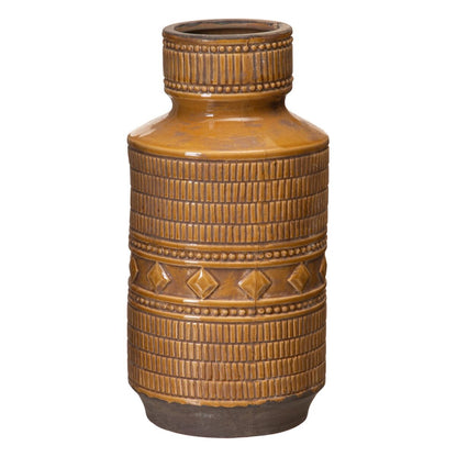 Vase 18,5 x 18,5 x 36 cm Ceramic Mustard