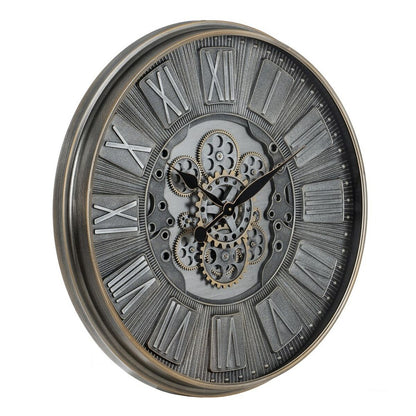 Wall Clock Grey Crystal Iron 69,5 x 9 x 69,5 cm (3 Units)