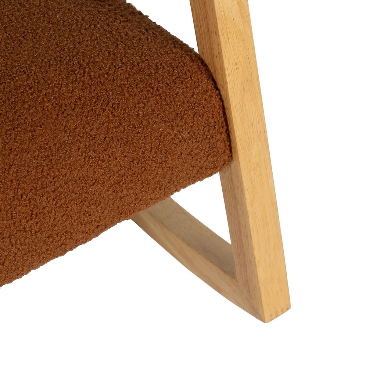 Rocking Chair Brown Beige Rubber wood Fabric 60 x 83 x 72 cm