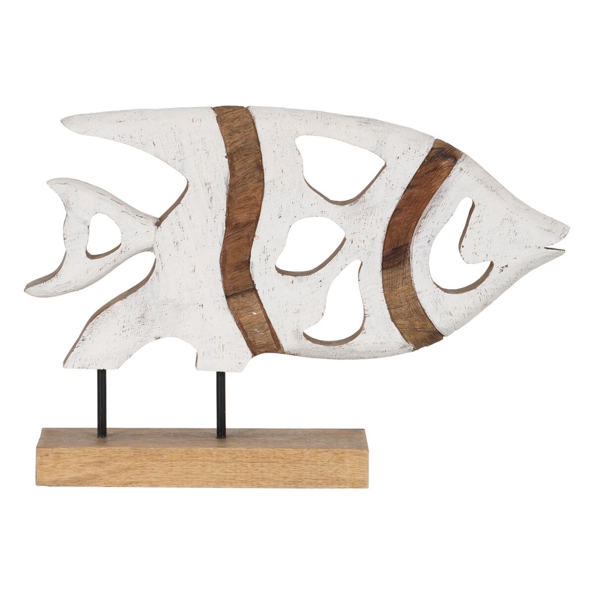 Sculpture Fish White Beige 45,5 x 9 x 32,5 cm