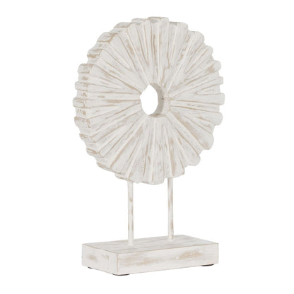 Sculpture White Beige Ring 25,5 x 9,5 x 37 cm