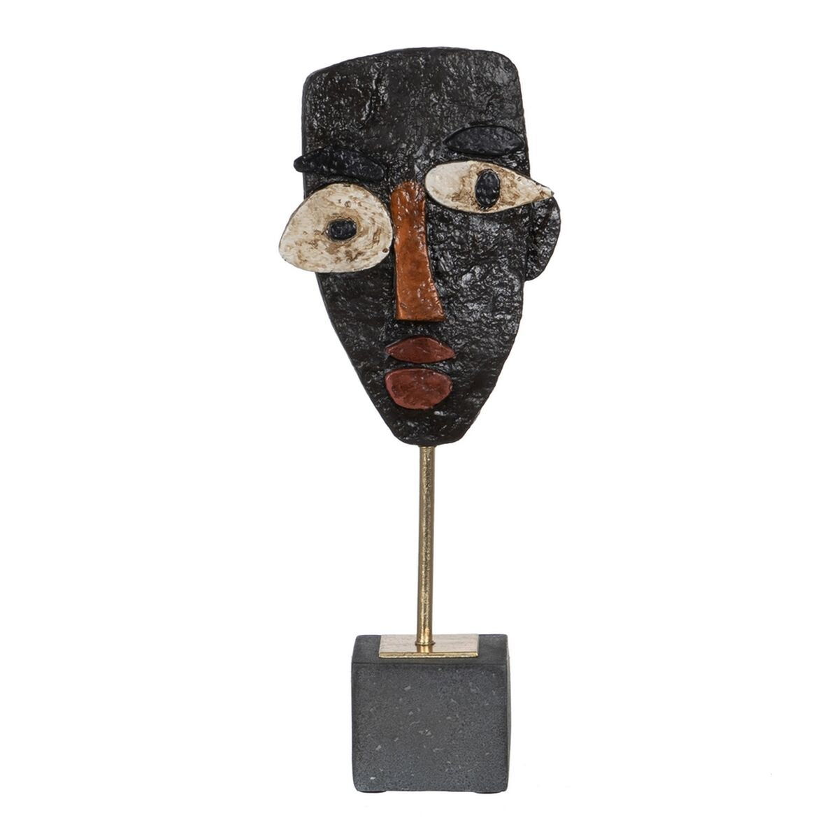 Sculpture Mask Brown Black 52 x 35 x 41,5 cm