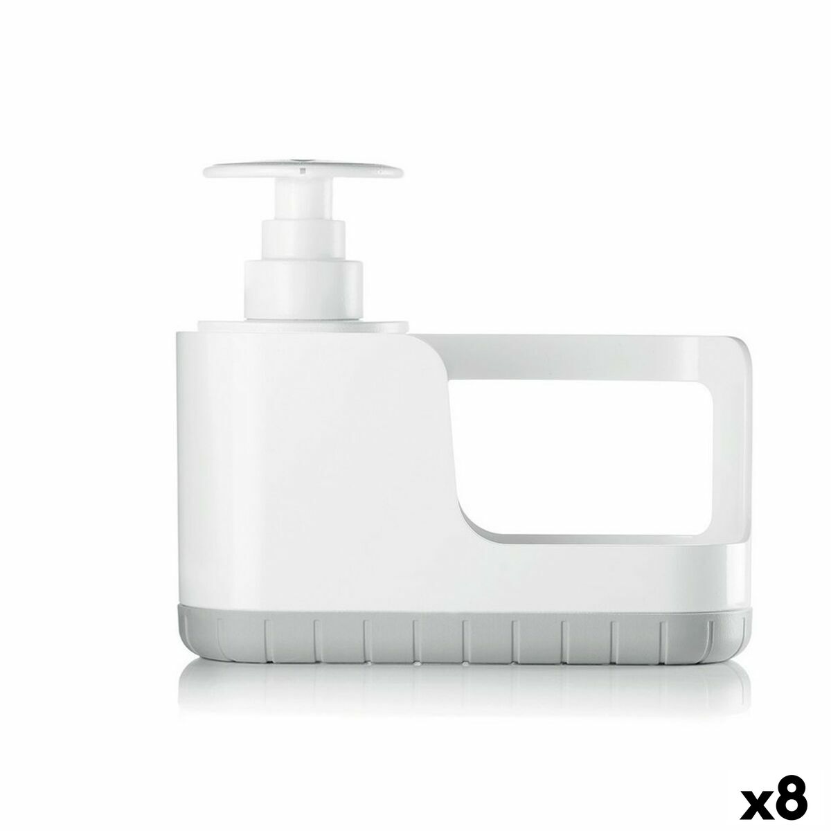 2-in-1 Soap Dispenser for the Kitchen Sink Confortime ABS polypropylene White Grey (8 Units)
