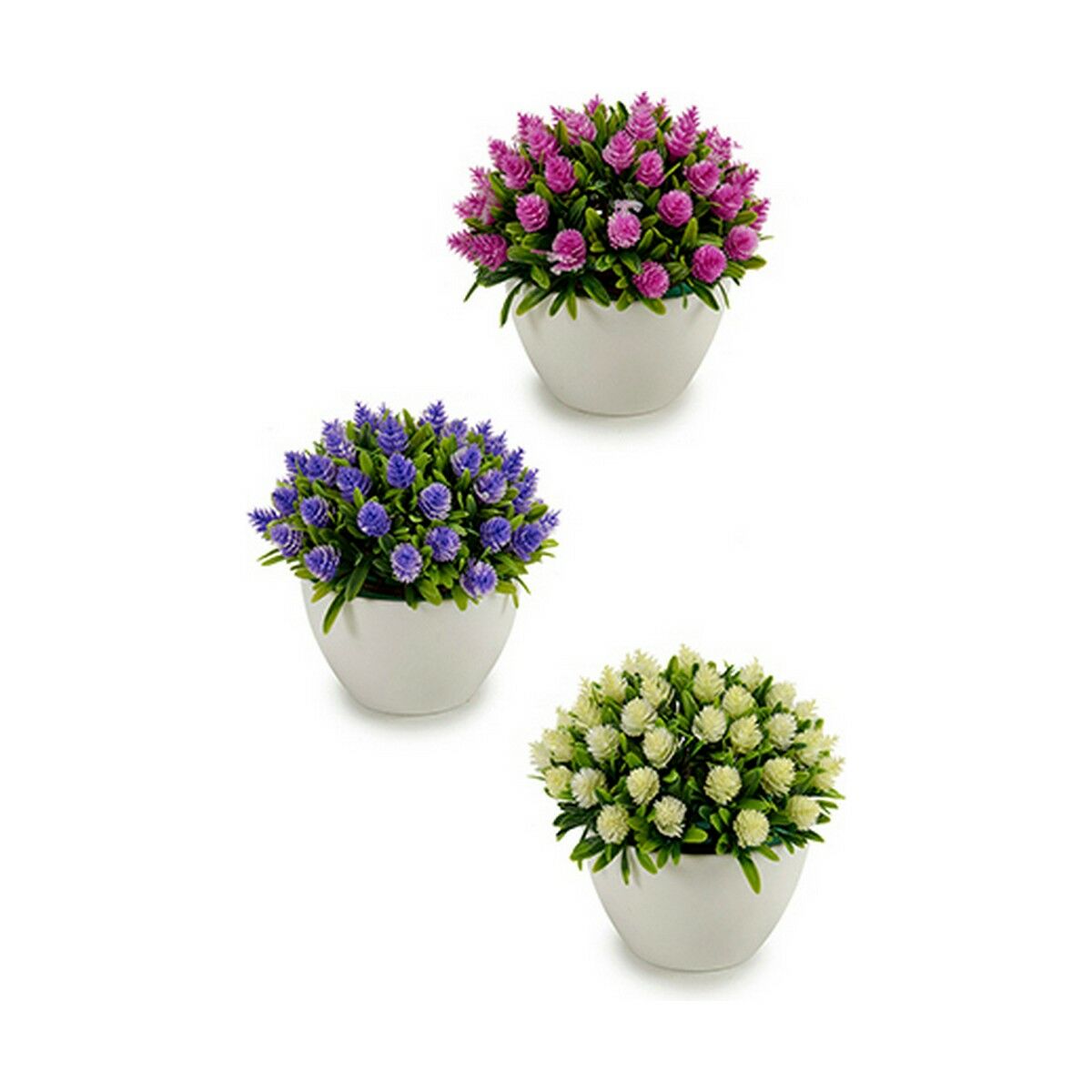 Decorative Plant Flowers Plastic 14 x 12,5 x 14 cm (12 Units)