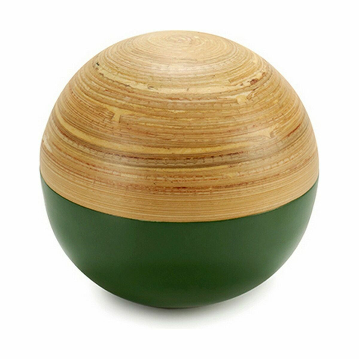Decorative Figure Ball Brown Green Bamboo 10 x 10 x 10 cm (12 Units)