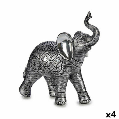 Decorative Figure Elephant Silver 27,5 x 27 x 11 cm (4 Units)