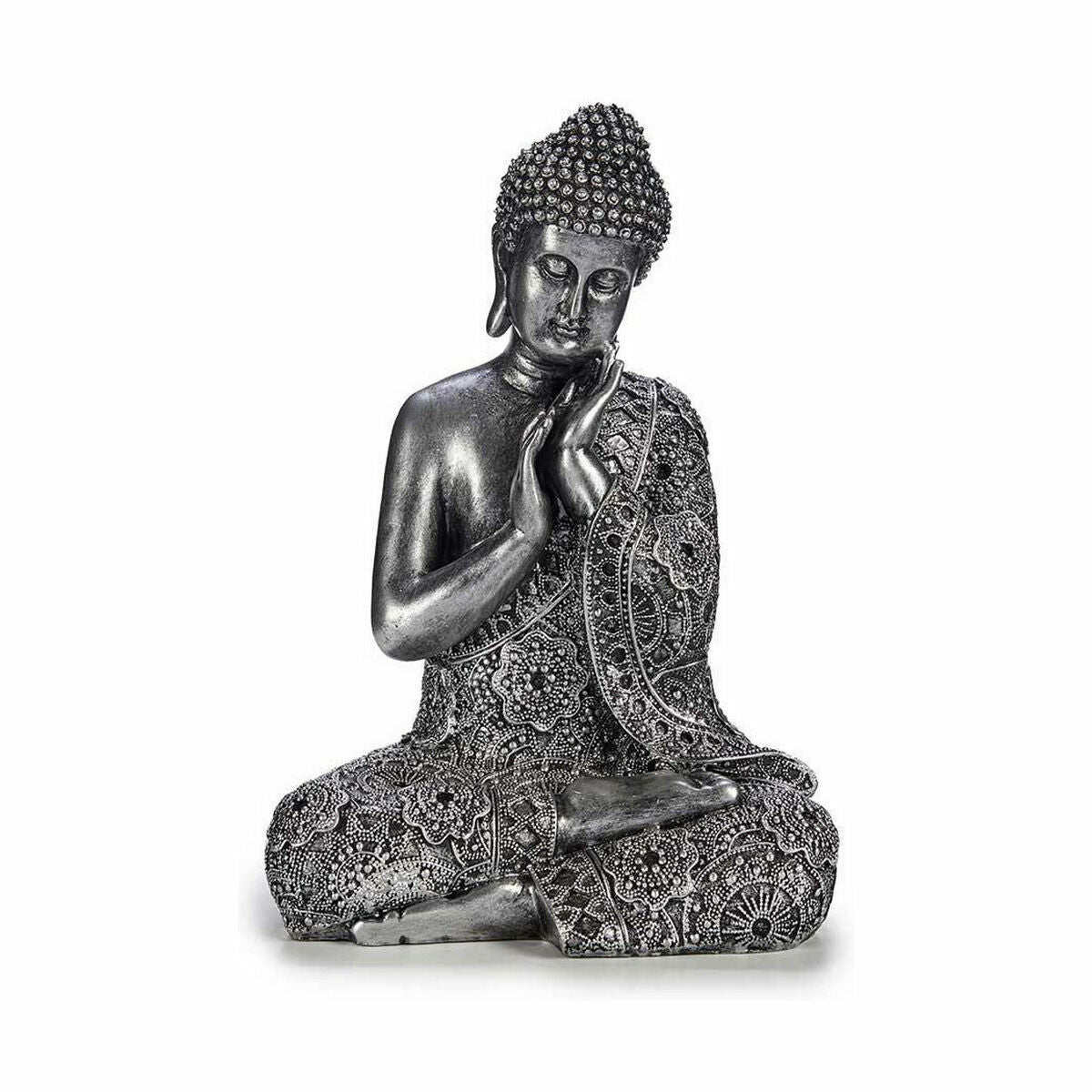 Decorative Figure Buddha Sitting Silver 22 x 33 x 18 cm (4 Units)