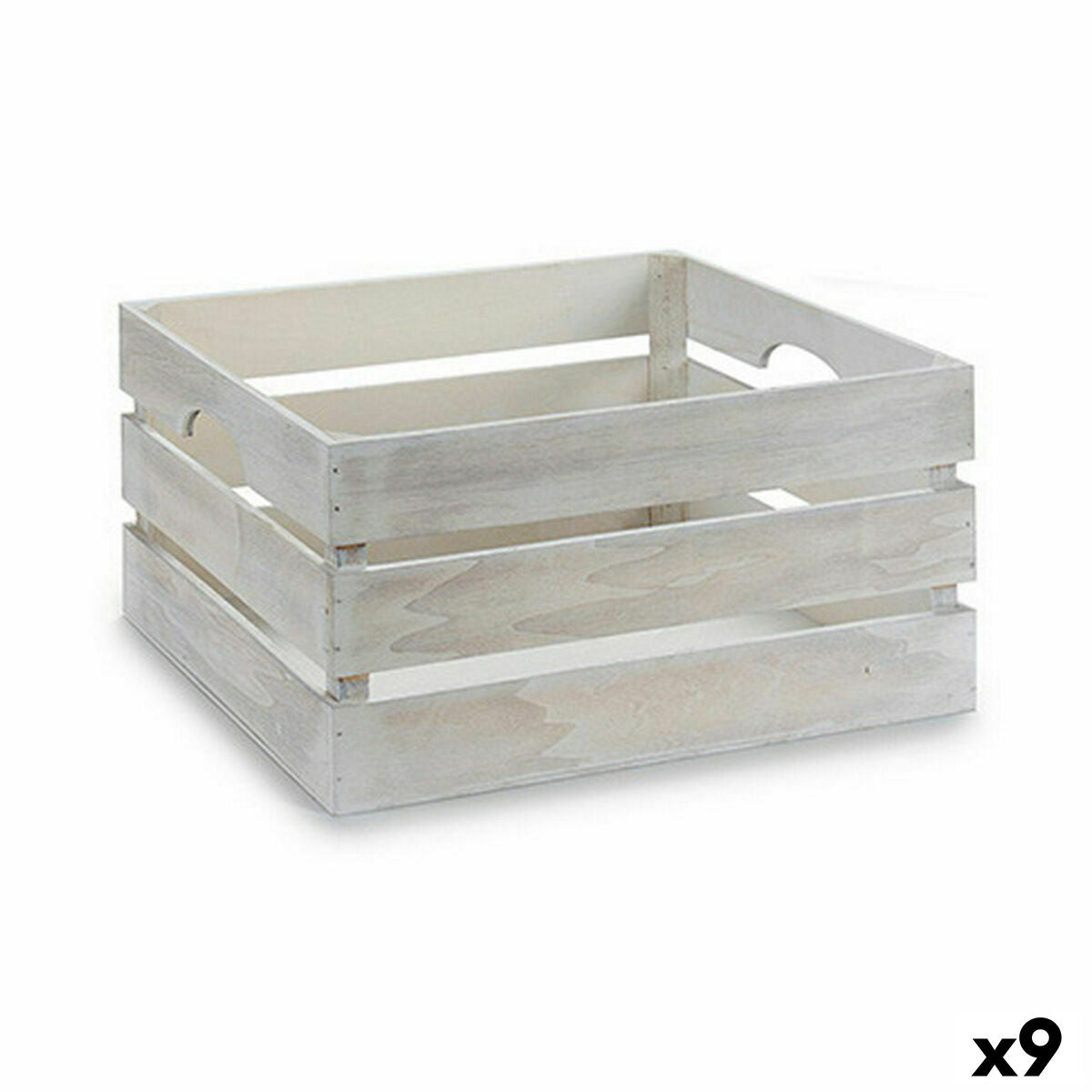 Decorative box White Wood 31 x 20 x 40,5 cm (9Units)