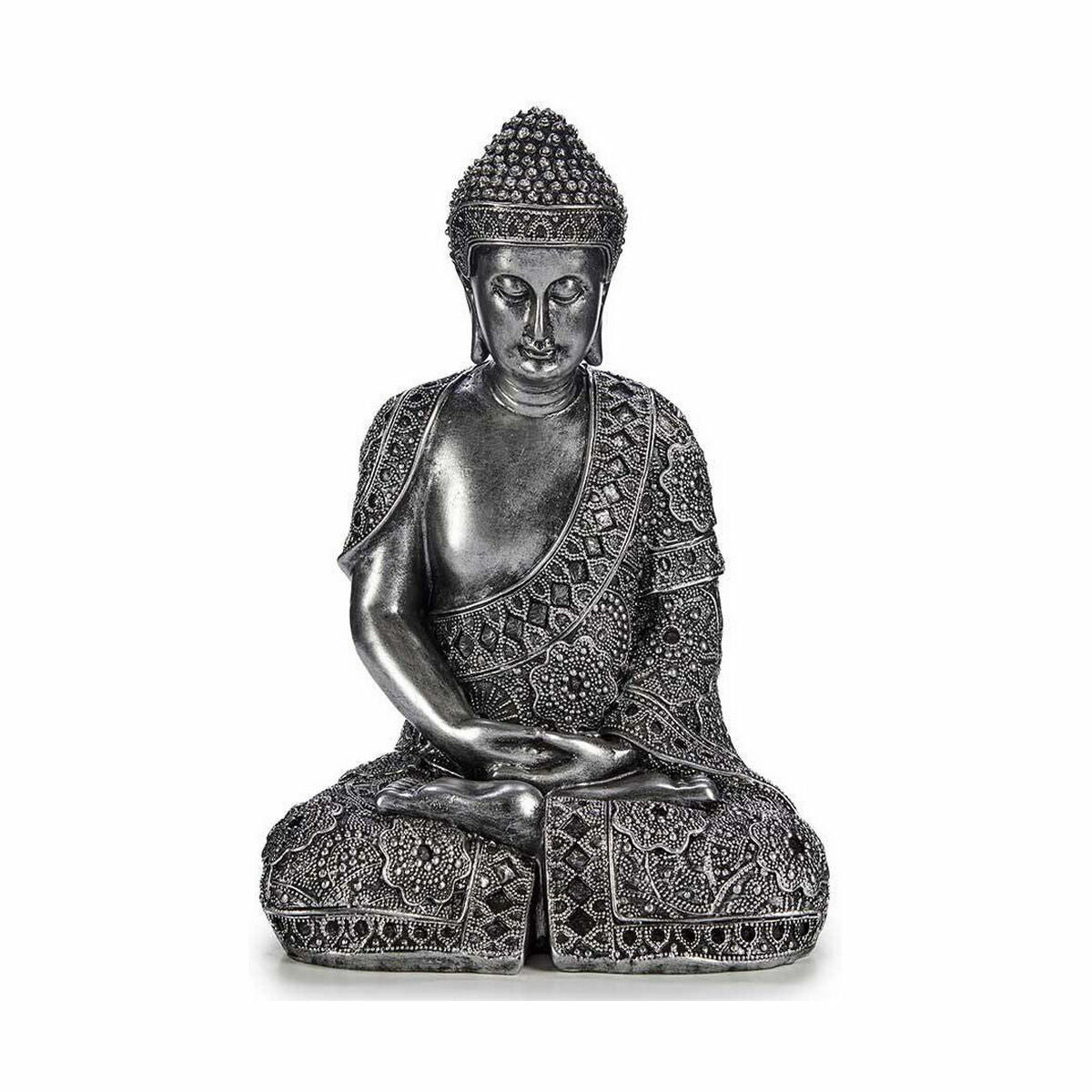Decorative Figure Buddha Sitting Silver 17 x 32,5 x 22 cm (4 Units)
