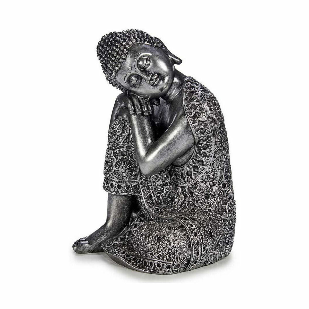 Decorative Figure Buddha Sitting Silver 20 x 30 x 20 cm (4 Units)