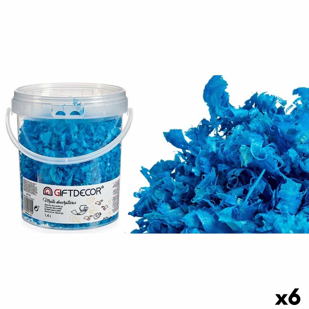 Decorative Shavings 1,4 L Light Blue (6 Units)
