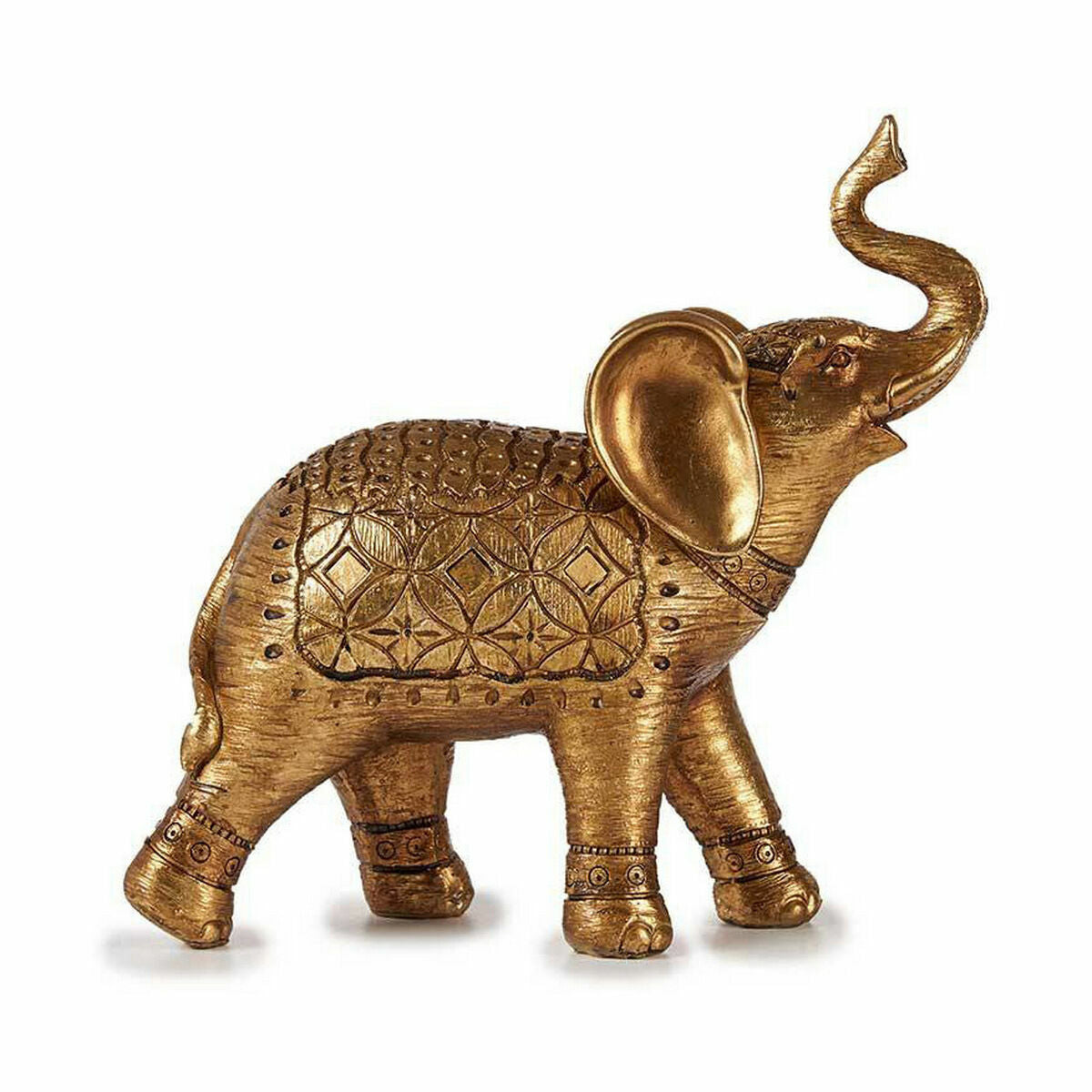 Decorative Figure Elephant Golden 27,5 x 27 x 11 cm (4 Units)