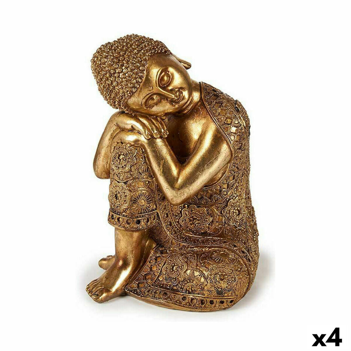 Decorative Figure Buddha Sitting Golden 20 x 30 x 20 cm (4 Units)