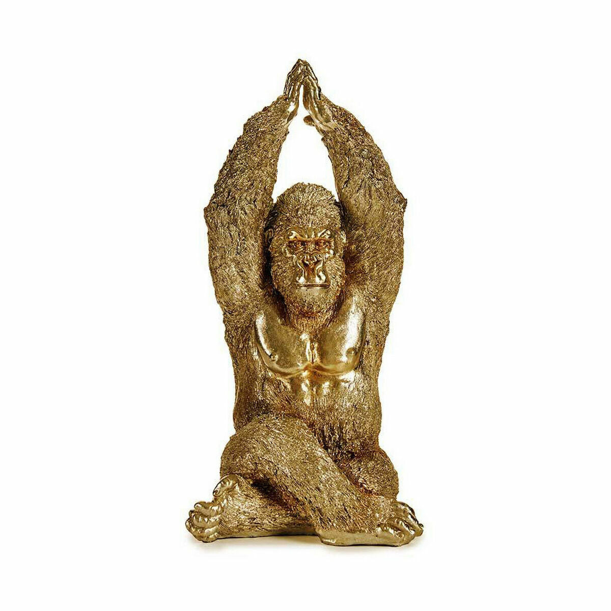 Decorative Figure Yoga Gorilla Golden 17 x 36 x 19,5 cm (4 Units)