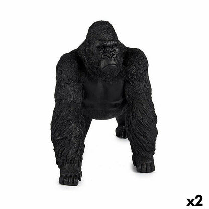 Decorative Figure Gorilla Black 20 x 27 x 34 cm (2 Units)