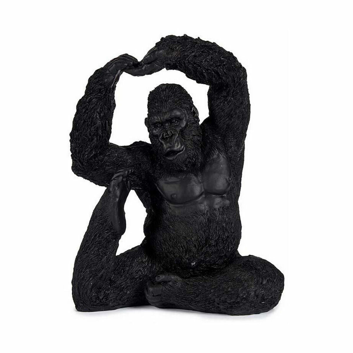 Decorative Figure Yoga Gorilla Black 15,2 x 31,5 x 26,5 cm (3 Units)