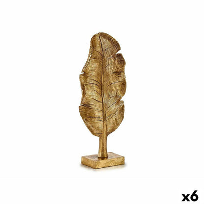 Decorative Figure Leaf of a plant Golden 8 x 43,5 x 17 cm (6 Units)