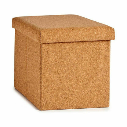 Decorative box Foldable Brown Cork MDF Wood 31 x 31 x 31 cm (4 Units)