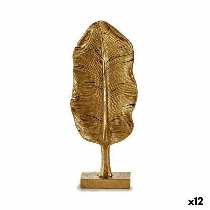 Decorative Figure Leaf of a plant Golden 6,5 x 33,3 x 10 cm (12 Units)