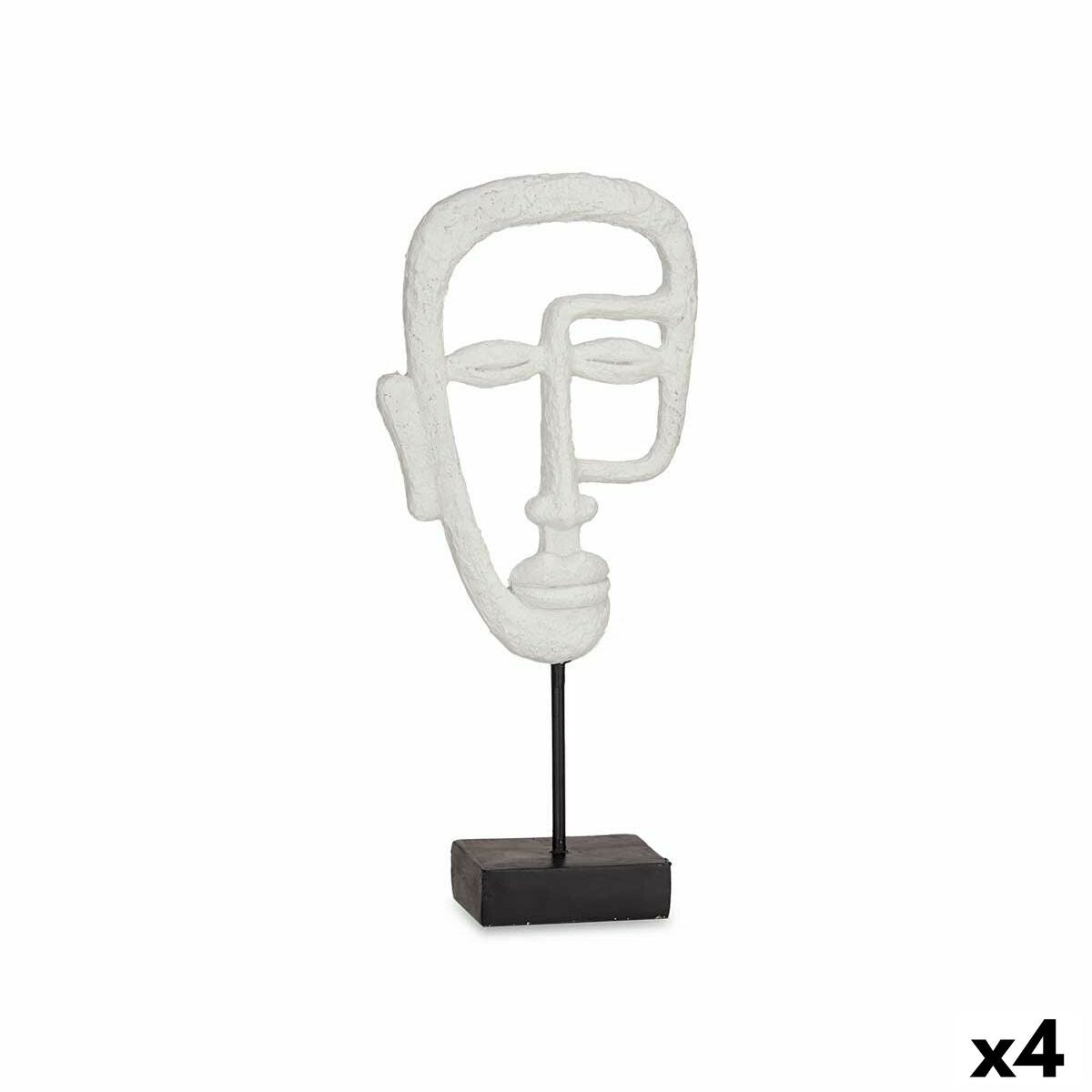 Decorative Figure Face White 19,5 x 38 x 10,5 cm (4 Units)