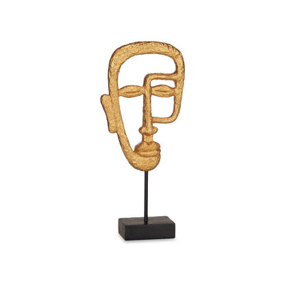 Decorative Figure Face Golden 19,5 x 38 x 10,5 cm (4 Units)