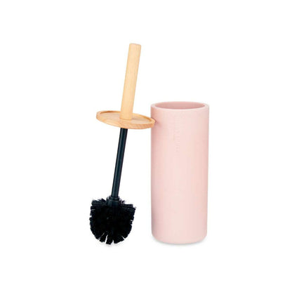 Toilet Brush Pink Wood Resin 10,2 x 38 x 10,2 cm (4 Units)