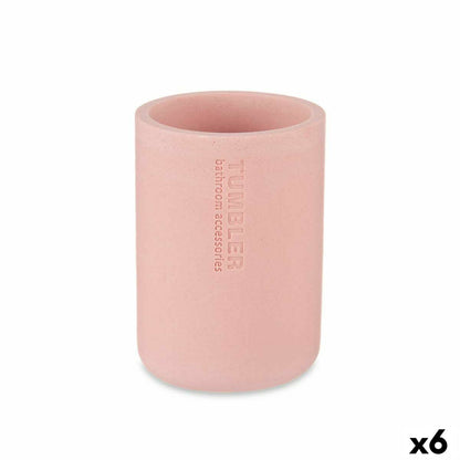 Toothbrush Holder Pink Resin 7,8 x 10,5 x 7,8 cm (6 Units)