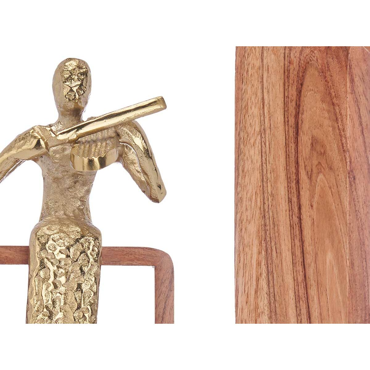 Decorative Figure Violin Golden Wood Metal 13 x 27 x 13 cm