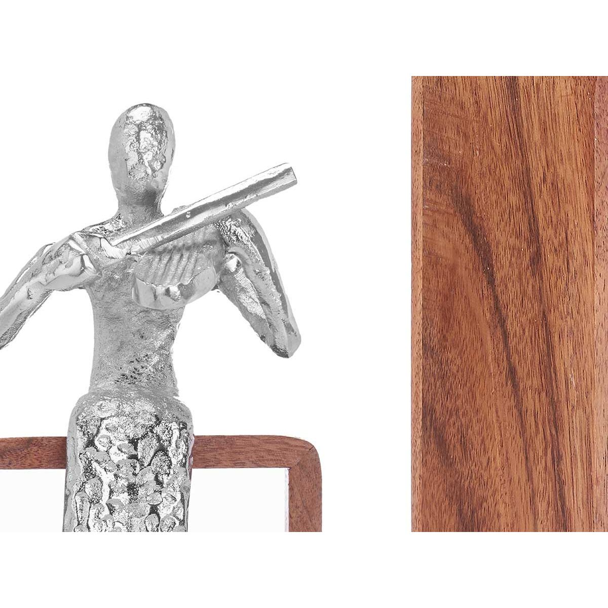 Decorative Figure Violin Silver Wood Metal 13 x 27 x 13 cm