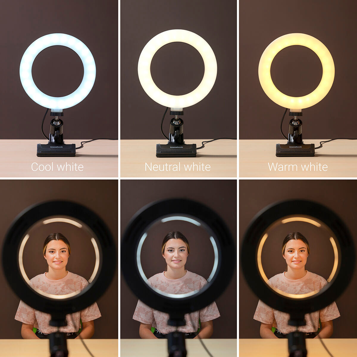 Selfie Ring Light with Clip Lumahoop InnovaGoods